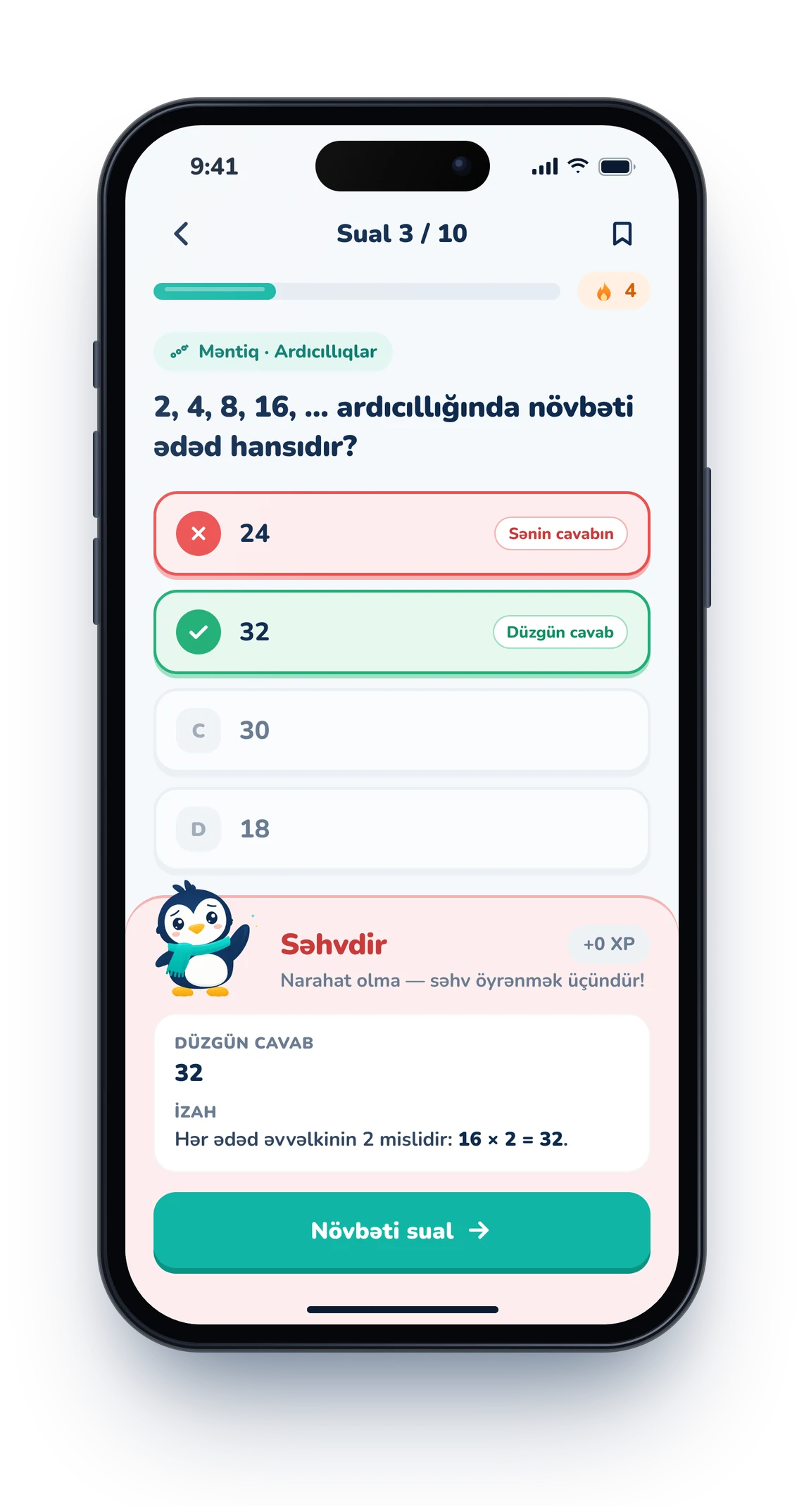 Pikomi: sual həlli ekranı.